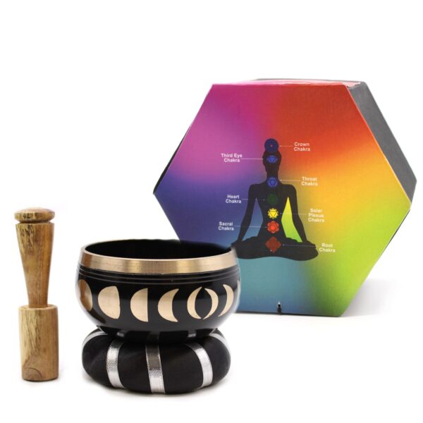 Moon Phase Singing Bowl Set- Black 10.7cm - Image 6