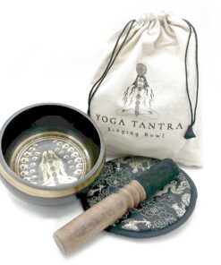 Hand Beaten & Engraved Singing Bowl Gift Set - 14cm - Yogi