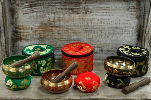 Mini Singing Bowl Gift Set - Red - Image 7