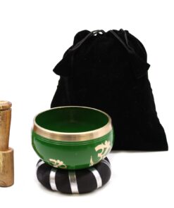 Alternative view of Tree of Life Singing Bowl Set- Green 10.7cm