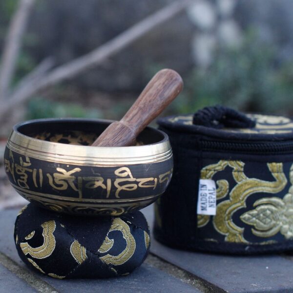 Mini Singing Bowl Gift Set - Black - Image 2