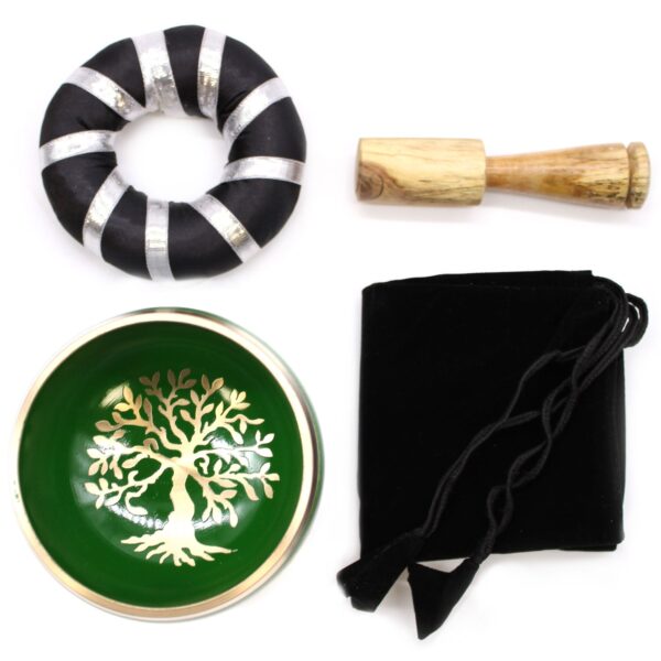 Tree of Life Singing Bowl Set- Green 10.7cm - Image 3