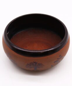 Alternative view of Earth Powder Singing Bowl - Clay Om  Buddha - 16cm