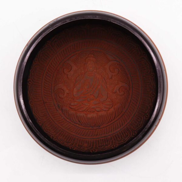 Earth Powder Singing Bowl - Clay Om  Buddha - 16cm - Image 3