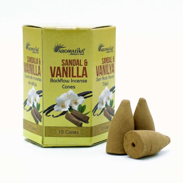 Pack of 10 Masala Backflow Incense - Sandalwood & Vanilla - Image 2