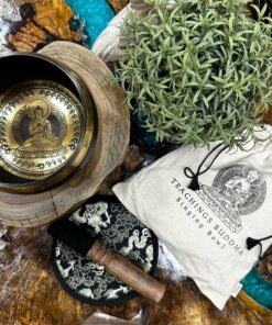 Alternative view of Hand Beaten & Engraved Singing Bowl Gift Set - 14cm - Teachings Buddha