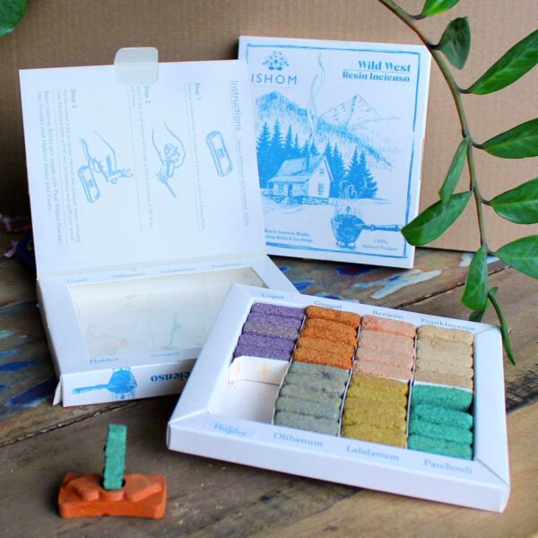 Display Set of 70 Incense Smudge Bricks and Burner - Wild West - Image 5