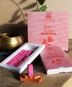 Pack of 15 Natural Incense Smudge Bricks and Burner - Rose Wood