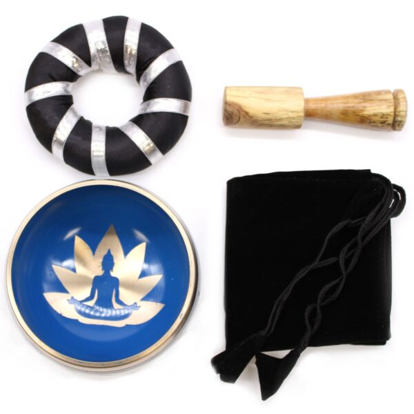 Yoga Moves Singing Bowl Set- White/Blue 10.7cm - Image 5