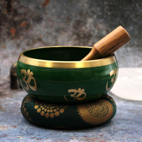 Lrg Tree of Life Singing Bowl Set- Green 14cm - Image 4