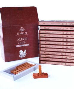 Alternative view of Pack of 15 Natural Incense Smudge Bricks and Burner - Amber Wood