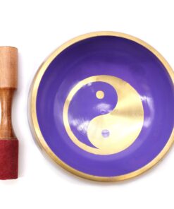 Alternative view of Lrg Yin & Yang Singing Bowl Set- White/Purple 14cm
