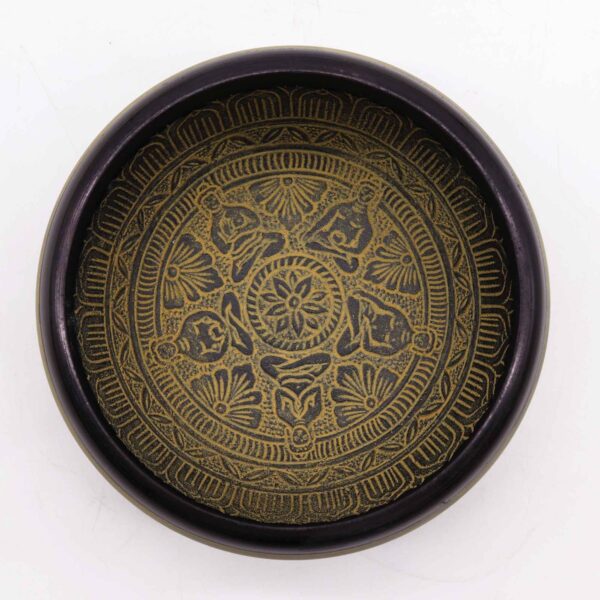 Earth Powder Singing Bowl - Mantra Five Buddha - 16cm - Image 2
