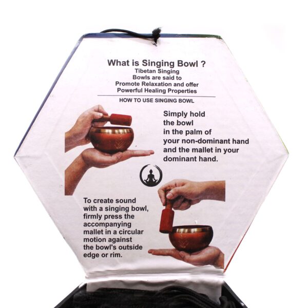 Buddha Singing Bowl Set- Black/Orange 10.7cm - Image 9