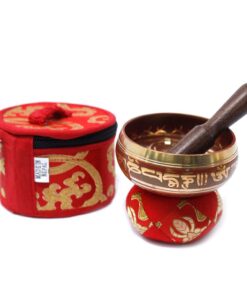 Mini Singing Bowl Gift Set - Red