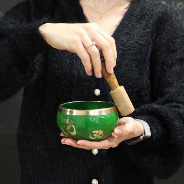 Tree of Life Singing Bowl Set- Green 10.7cm - Image 10