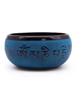 Earth Powder Singing Bowl - Blue Mantra Five Buddha - 16cm