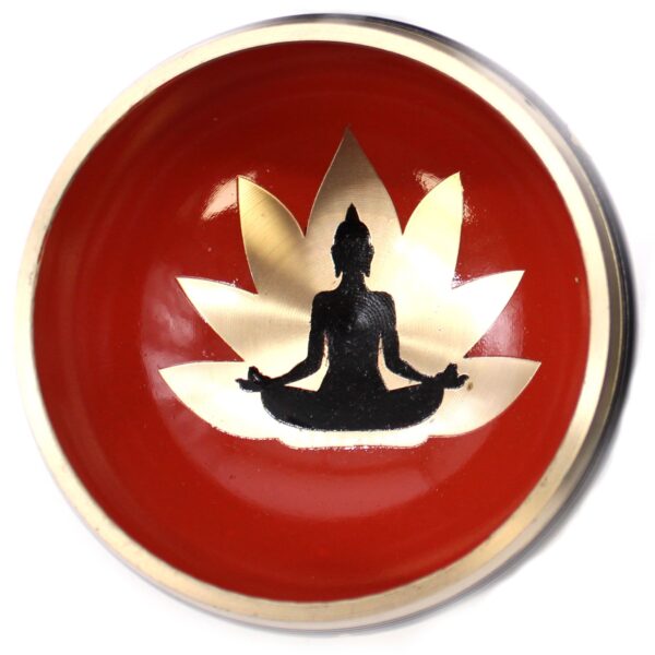 Buddha Singing Bowl Set- Black/Orange 10.7cm - Image 4