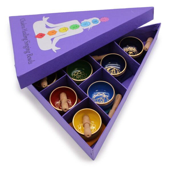 Chakra Pyramid Singing Bowl Gift Set - Image 4