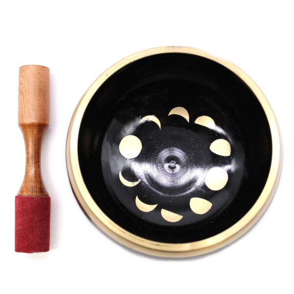 Lrg Moon Phase Singing Bowl Set- Black 14cm - Image 2