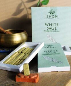 Pack of 15 Natural Incense Smudge Bricks and Burner - White Sage