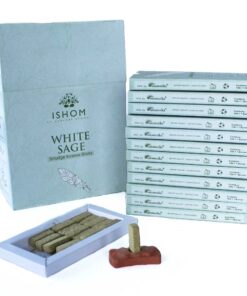 Alternative view of Pack of 15 Natural Incense Smudge Bricks and Burner - White Sage