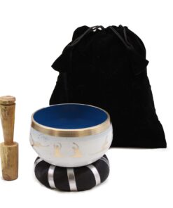 Alternative view of Yoga Moves Singing Bowl Set- White/Blue 10.7cm