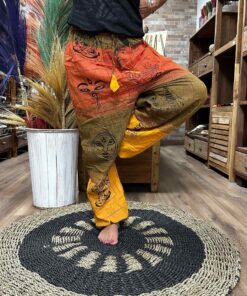 Alternative view of Yoga and Festival Pants - High Cross Himalayan Print on Orange