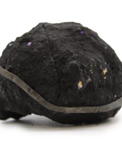 Alternative view of Coloured Calsite Geodes - Black Rock - Purple