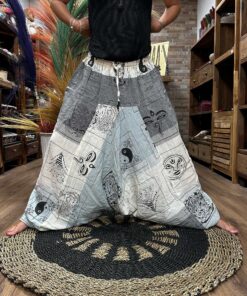 Alternative view of Yoga and Festival Pants - Aladdin Himalayan Print on Grey
