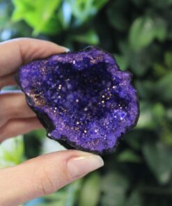 Alternative view of Coloured Calsite Geodes - Black Rock - Turqoise / Purple