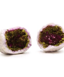 Coloured Calsite Geodes - Natural Rock - Pink & Gold