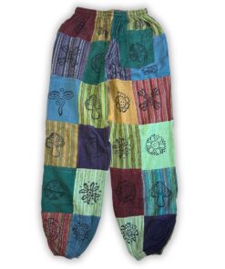 Alternative view of Nomad Sari - Mushroom Pants - Block Print Designs - Green Tones L/XL