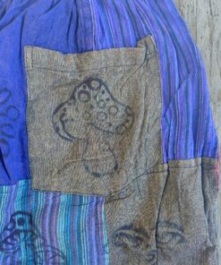 Alternative view of Nomad Sari - Mushroom Pants - Block Print Designs - Purple Tones S/M
