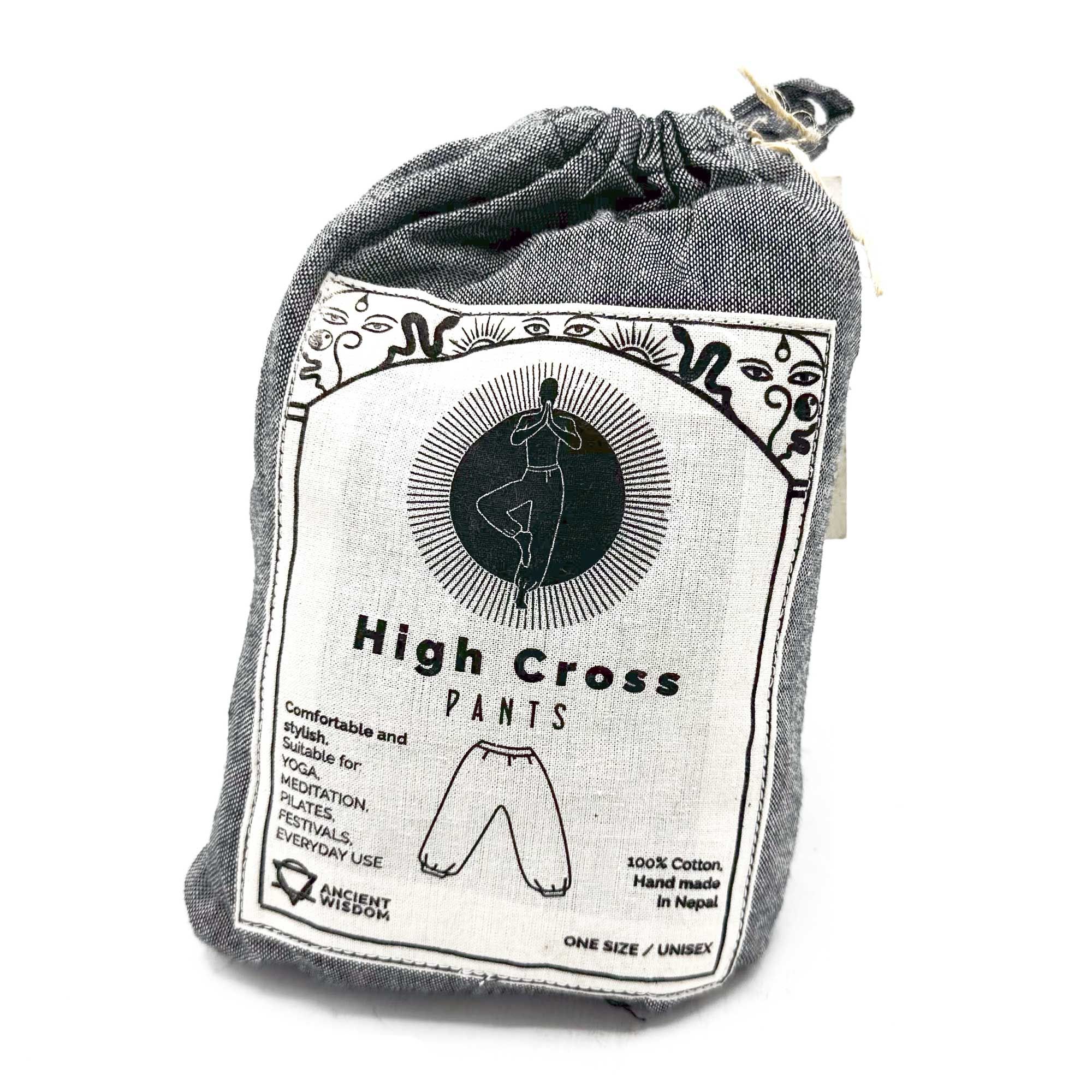 Yoga and Festival Pants - High Cross Himalayan Print on Grey - Image 3