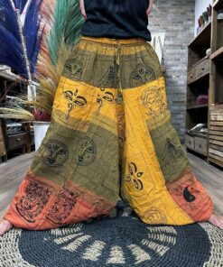 Alternative view of Yoga and Festival Pants - Aladdin Himalayan Print on Orange