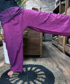Yoga and Festival Pants - Thai Fisherman Mandala Mantra on Purple