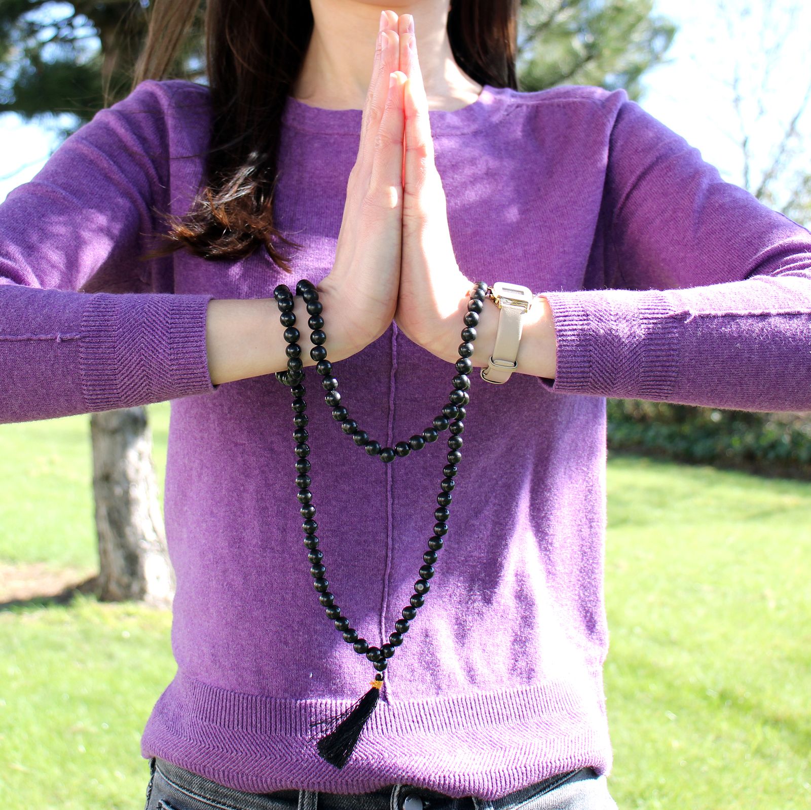 108 Bead Mala - Black Agate - Image 4