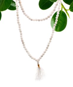 Alternative view of 108 Bead Mala - White Quartz